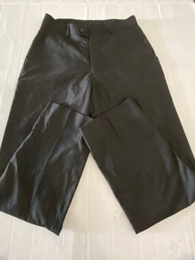 Alain Dupetit Men's Classic Black Dress Pants - Tailored Formal Trousers Size 28